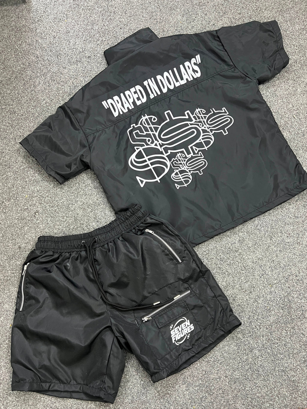 Black Windbreaker set