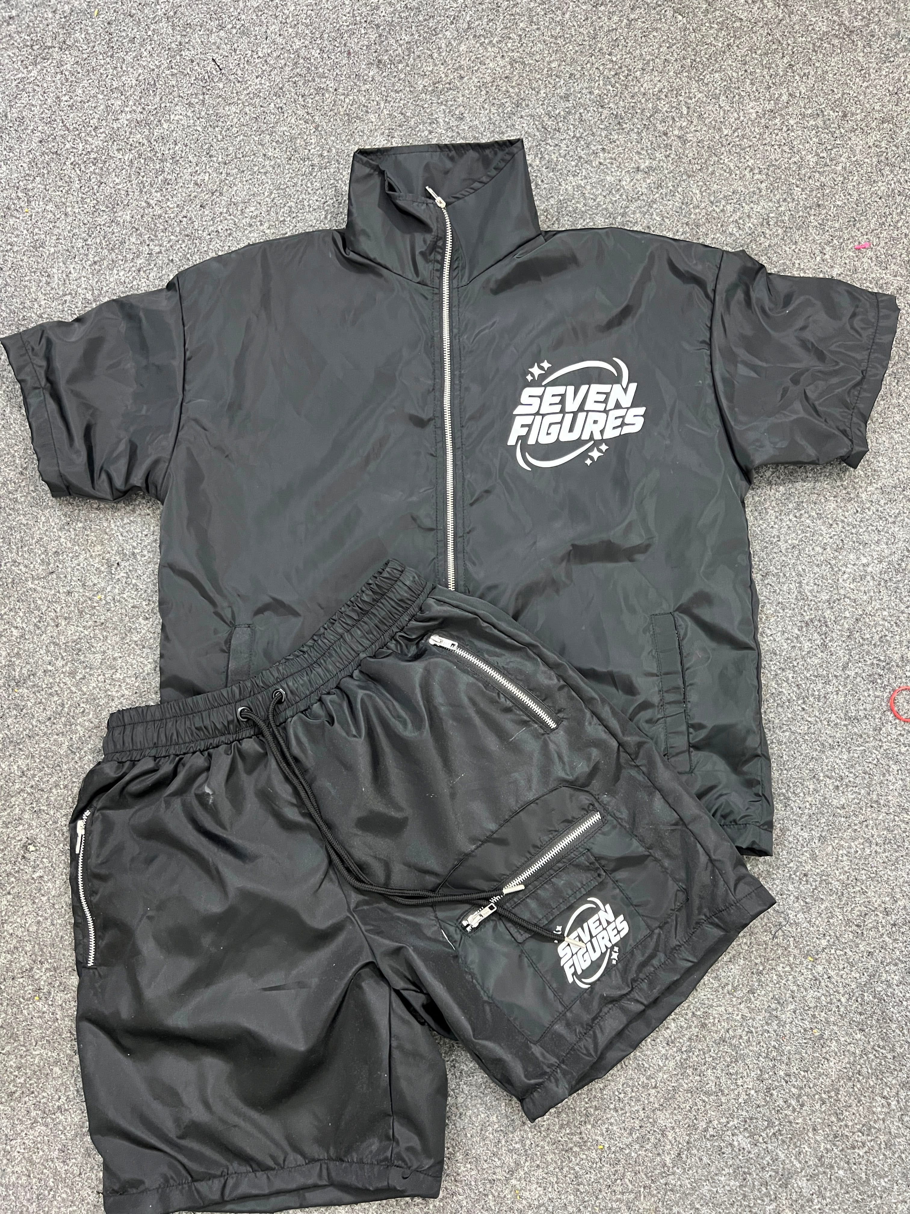 Black Windbreaker set